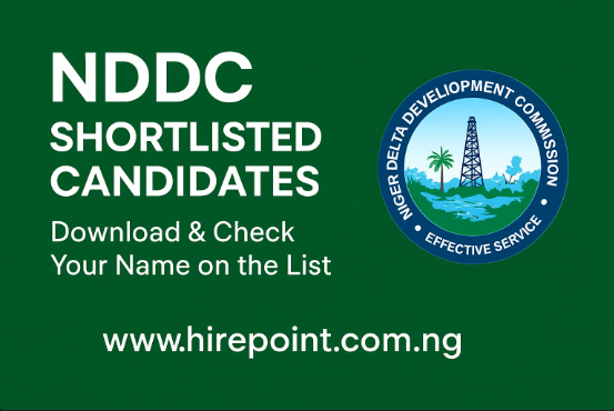 NDDC Shortlisted Candidates