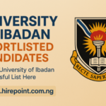 University of Ibadan Shortlisted Candidates
